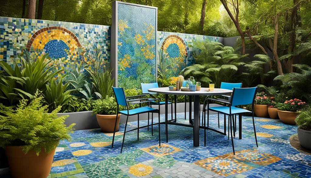 patios colorés avec des mosaïques